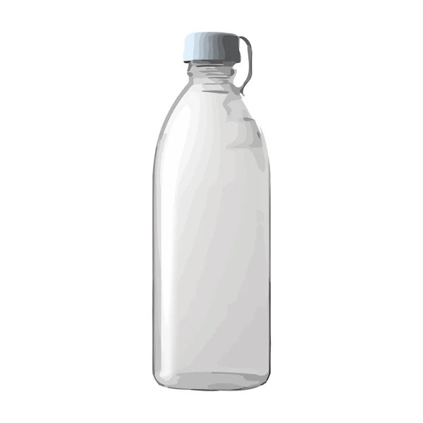 Прозора Пластикова Пляшка Освіжаючою Водою Над Білим — стоковий вектор