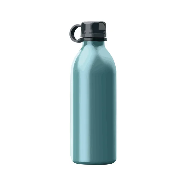 Transparent Plastic Water Bottle Blue Cap White — Stock Vector