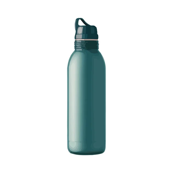 Прозрачная Пластиковая Бутылка Освежающей Водой Поверх Белого — стоковый вектор