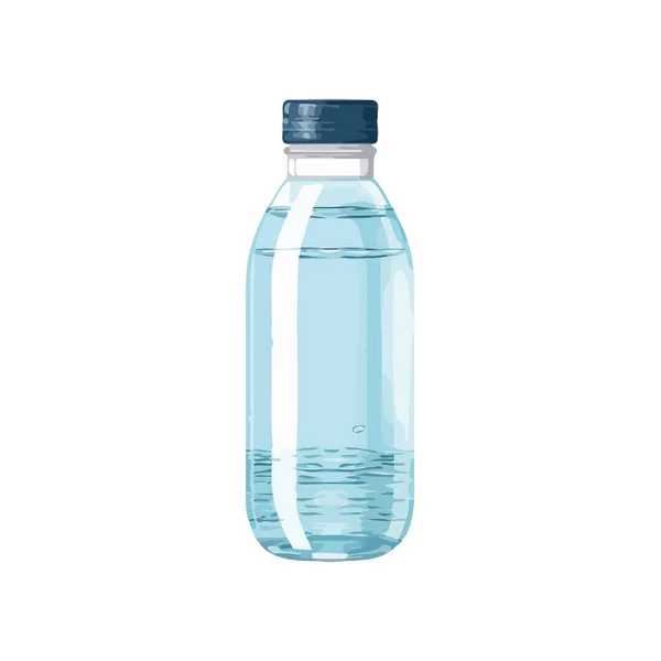 Botella Plástico Transparente Contiene Agua Purificada Sobre Blanco — Vector de stock