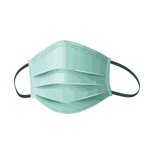 Vestuário Trabalho Proteção Máscara Cirúrgica Sobre Branco —  Vetores de Stock