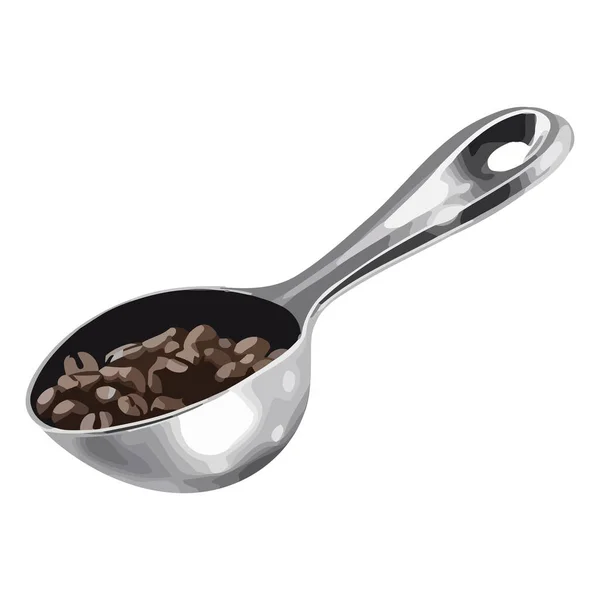 白碗中的有机豆粉 汤匙隔离 — 图库矢量图片