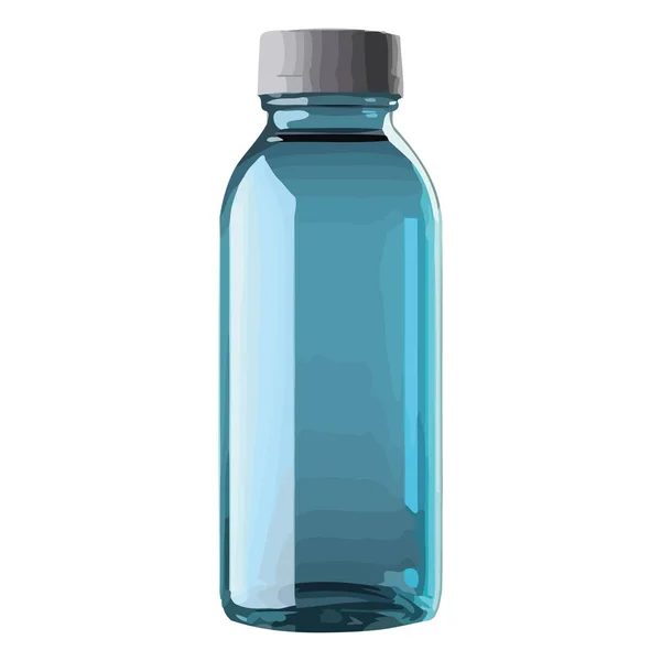 Bottiglia Plastica Trasparente Con Acqua Purificata Bianco — Vettoriale Stock