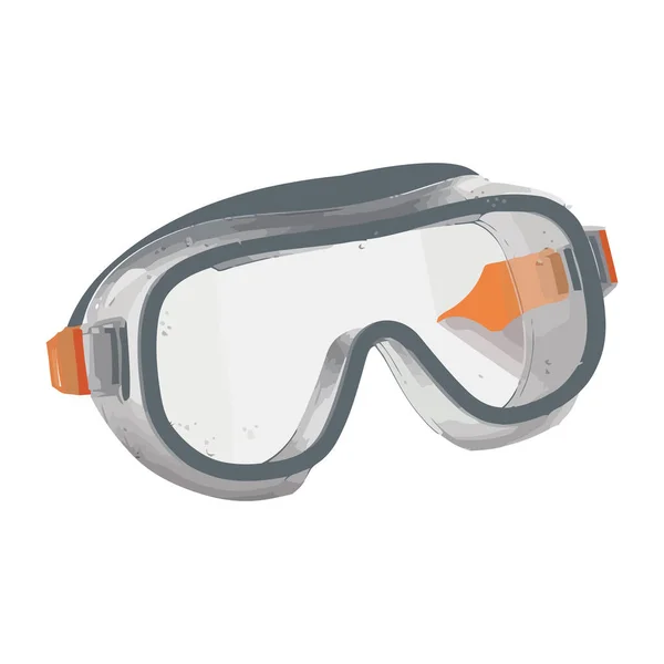 Dykning Äventyr Med Skyddsglasögon Utrustning Isolerad — Stock vektor