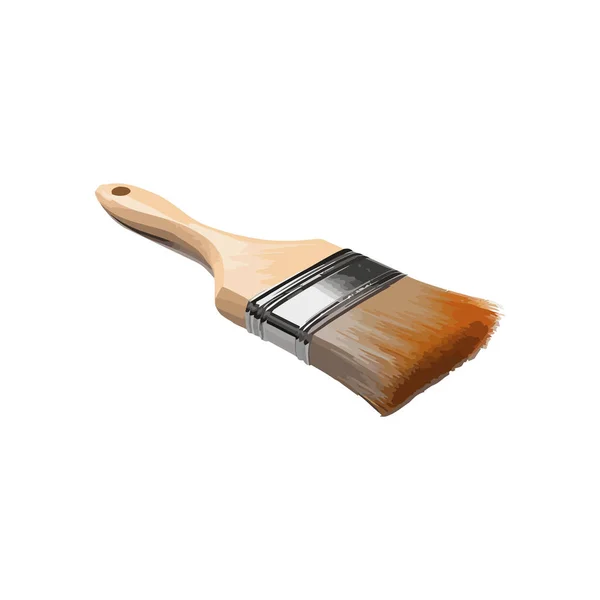 Paintbrush Handle Made Wood White — Stock Vector