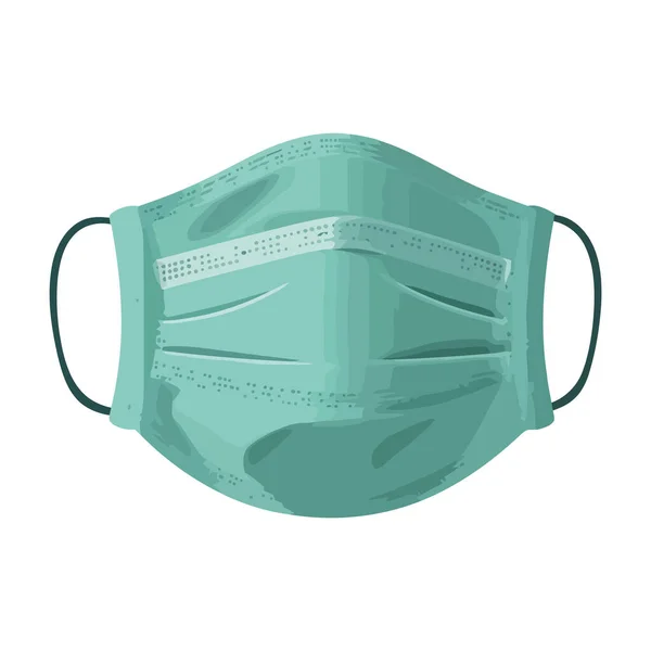 Máscara Verde Protetora Sobre Branco —  Vetores de Stock