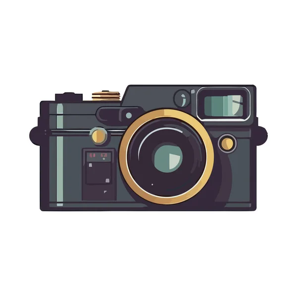 Antik Kamera Symboliserar Modern Fotografering Teknik Isolerad — Stock vektor
