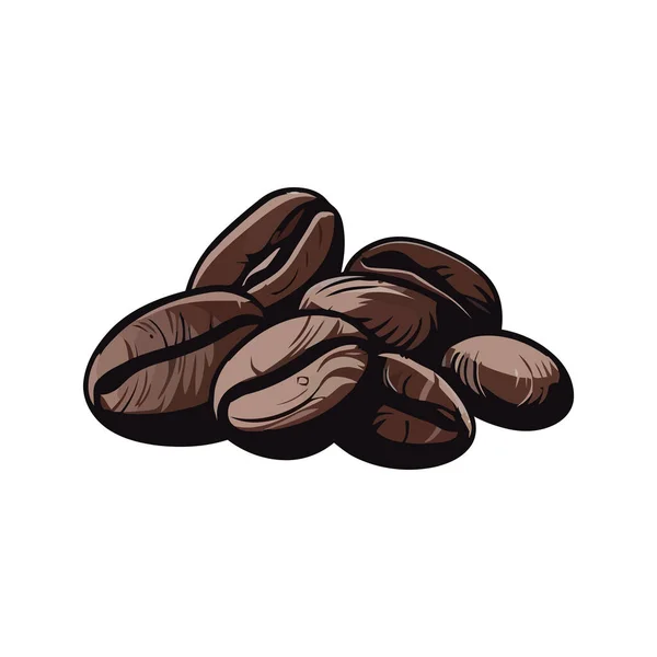 Fresh Coffee Beans White — Stock Vector