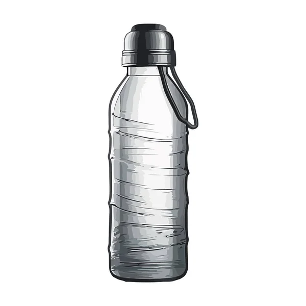 白い上に透明なプラスチック製の水ボトル — ストックベクタ