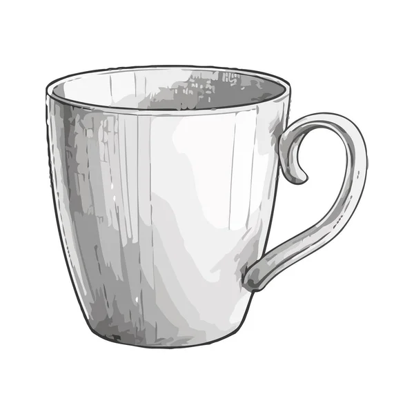 Design Hrnečku Kávu Nad Bílou — Stockový vektor