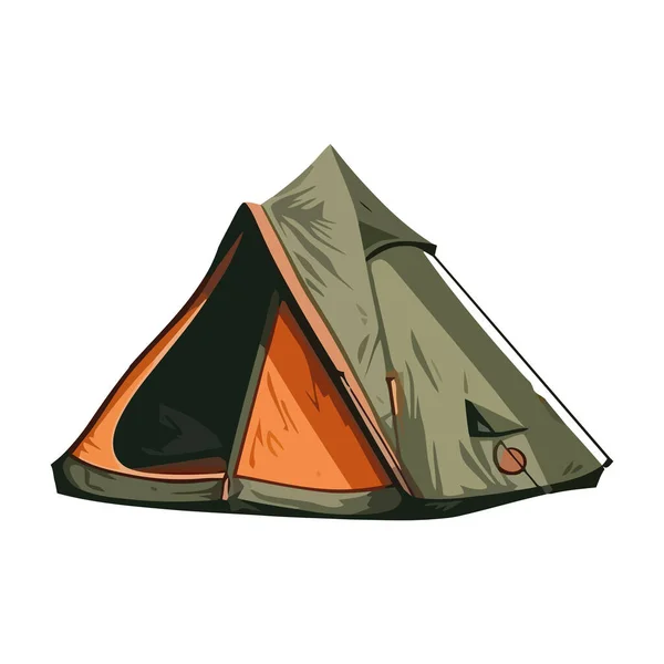 Camping Été Aventure Pêche Randonnée Voile Nature Isolé — Image vectorielle