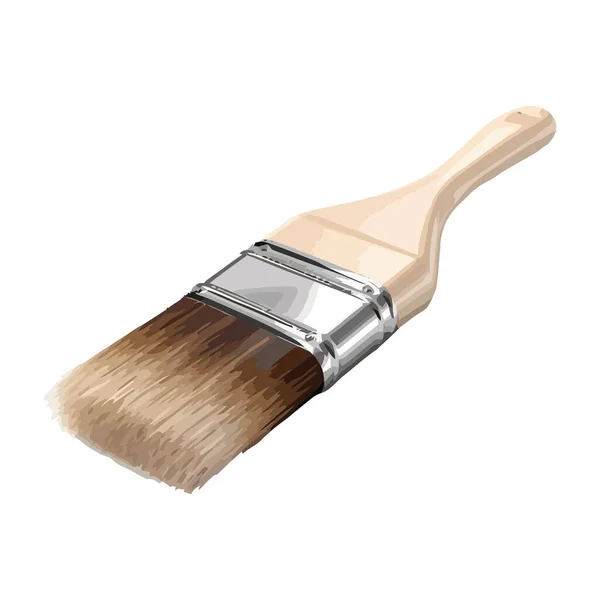 Paintbrush Handle Made Metal Wood White — Stock Vector