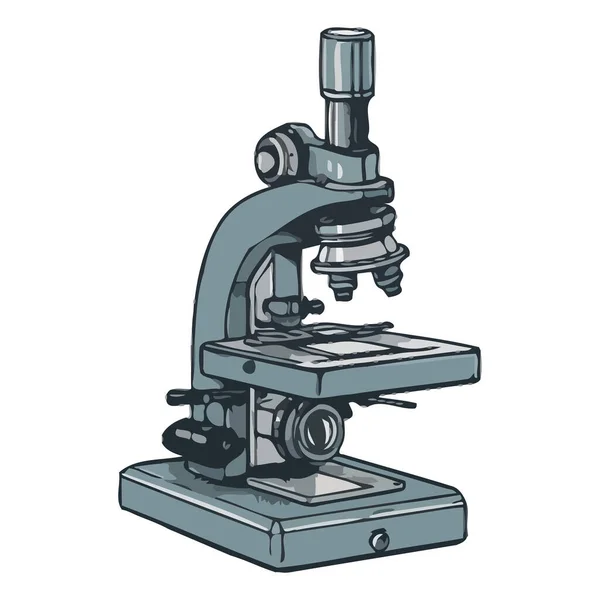 Microscopio Para Investigación Sobre Blanco — Vector de stock