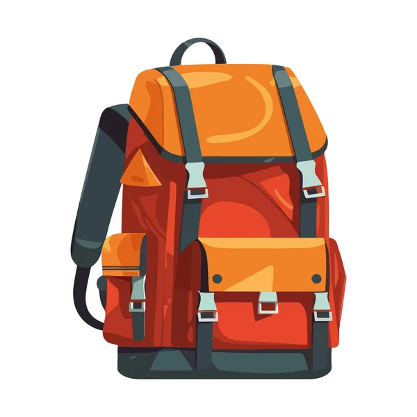 Adventure Backpack Symbolizes Exploration Outdoor Activity Isolated — Stock Vector