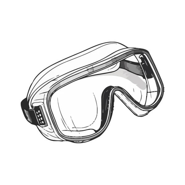 Design Óculos Natação Sobre Branco — Vetor de Stock