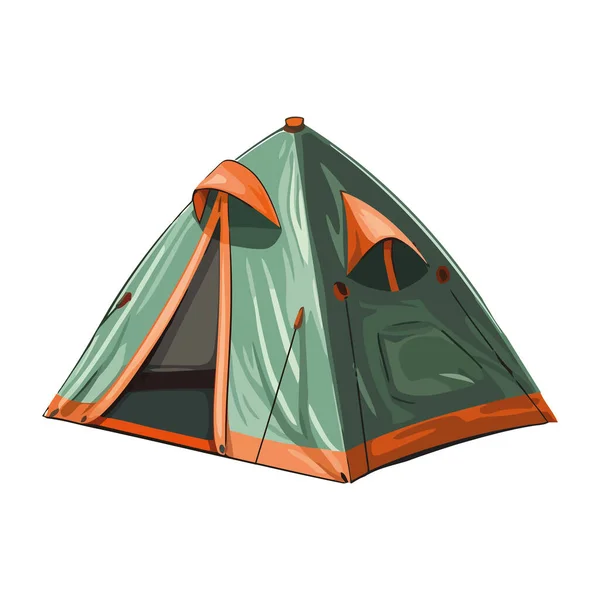 Camping Tält Design Över Vitt — Stock vektor