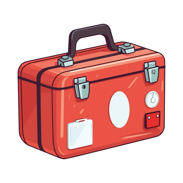 Rotes Kofferdesign Über Weißem — Stockvektor