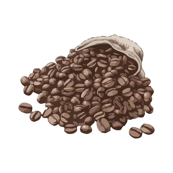 Gourmet Coffee Bean Heap Fresh Aroma Scent Isolated — Stock Vector