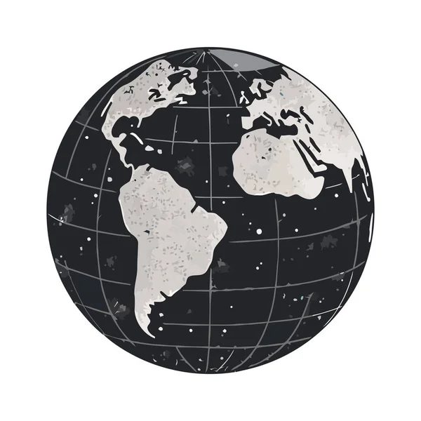 Símbolo Comunicação Global Mapa Mundial Azul Isolado —  Vetores de Stock