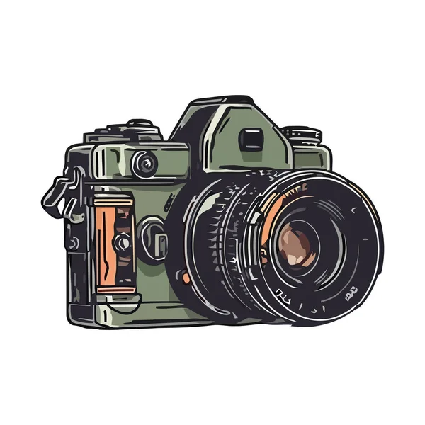 Old Fashioned Camera Illustration White — Stock Vector