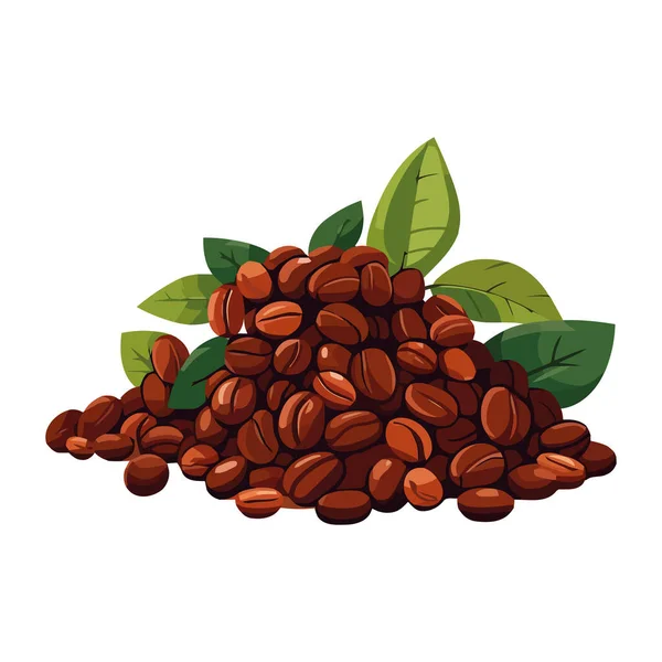 鲜绿色的咖啡豆象征着健康的提神 — 图库矢量图片