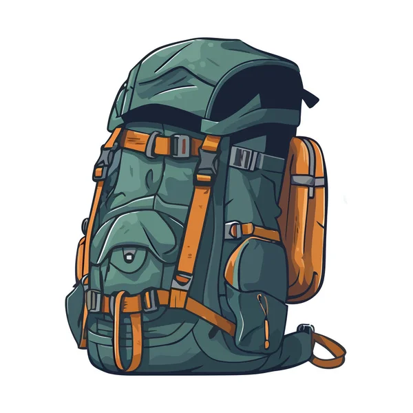 Green Backpack Design Vector White — Stock Vector