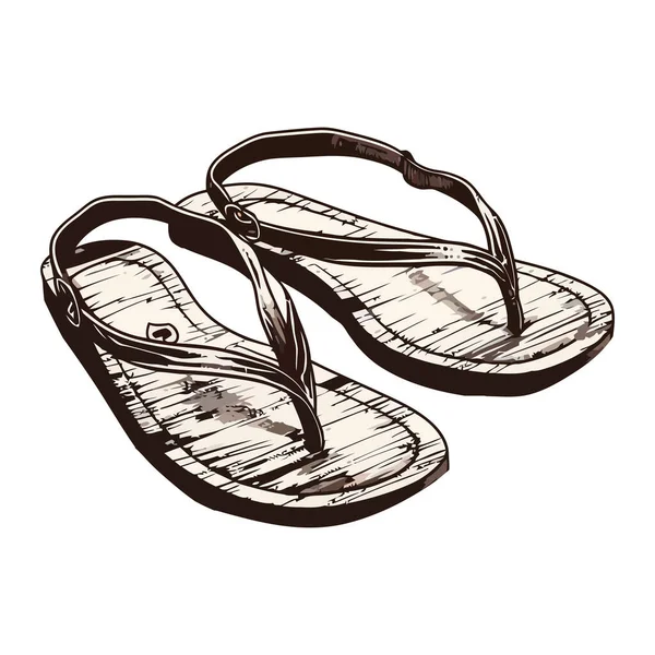 Sandales Été Confortables Parfaites Pour Marche Vacances Isolées — Image vectorielle