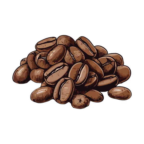 Bio Kaffeebohnengetränk Gourmet Erfrischung Isoliert — Stockvektor