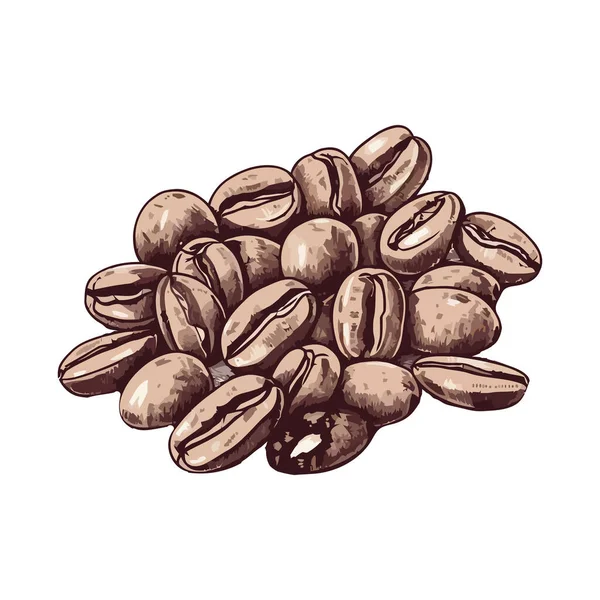 孤立的有机咖啡豆 — 图库矢量图片