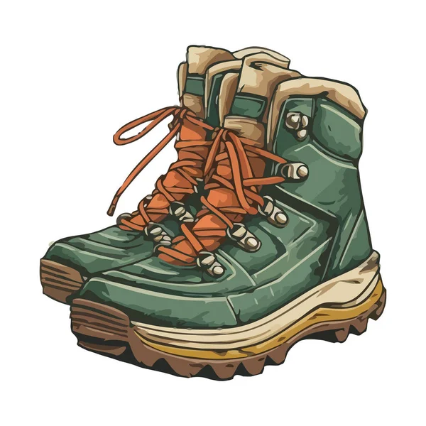 Hiking Boots Design White - Stok Vektor