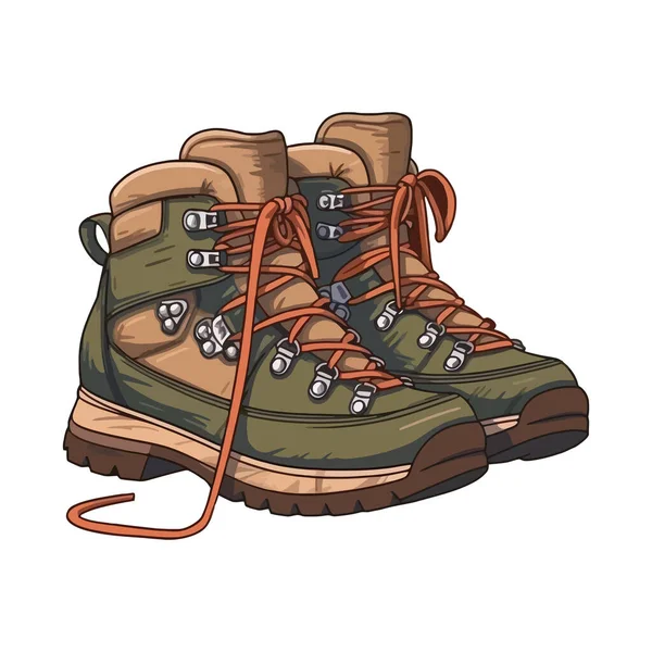 Hiking Boot Leather White — Stock Vector