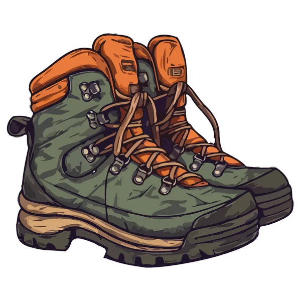 Hiking Boots Illustration Vector White — Stock Vector