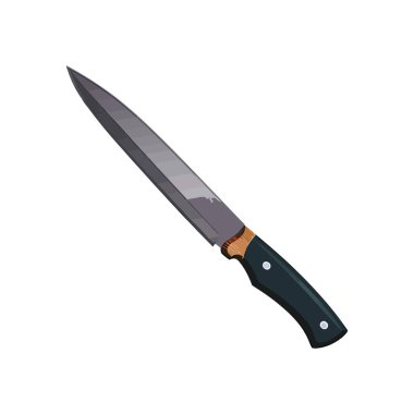 Keskin çelik bıçak beyazın üstünde