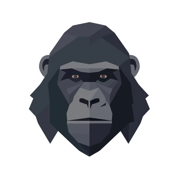 Gorilla Disegno Del Viso Bianco — Vettoriale Stock