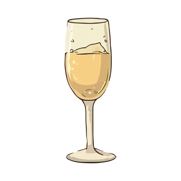 Beyaz Üzerine Kristal Şarap Kadehi Tasarımı — Stok Vektör