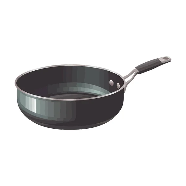 Black Frying Pan White — Stock Vector