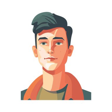 Beyaz üzerinde gülümseyen yakışıklı bir adam