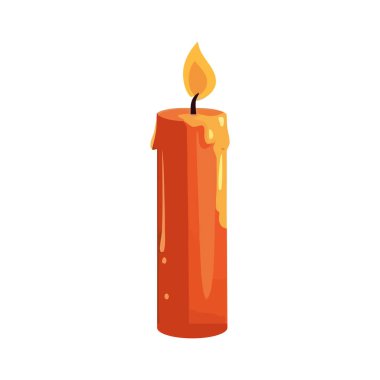 Orange candle design over white