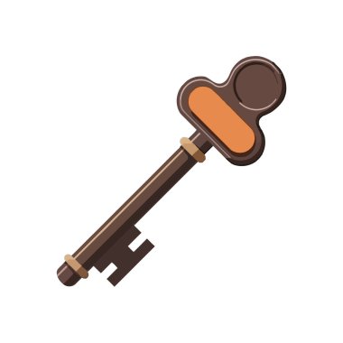 Beyaz yerine antika metal anahtar.