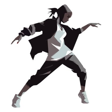 Genç yetişkinler beyazlar üzerinde canlılık ve canlılık içinde dans ediyorlar.