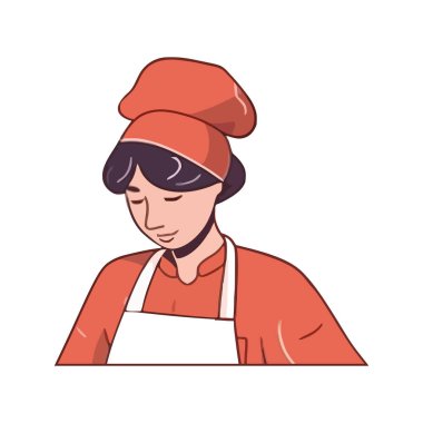 Üniformalı şef beyazdan daha mutlu yemekler pişiriyor.