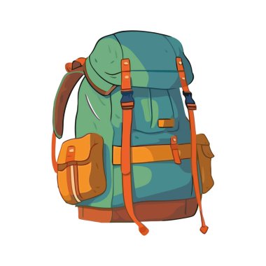 Beyaz üzerinde macera ve keşif için yürüyüş sırt çantası