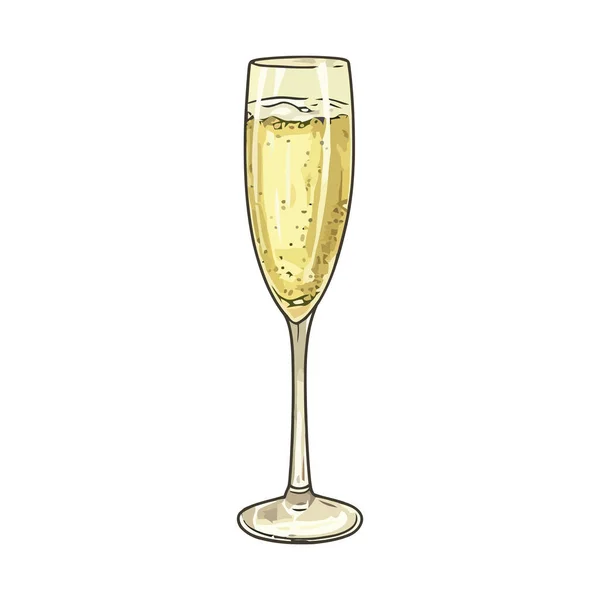 Champagne Verre Design Sur Blanc — Image vectorielle