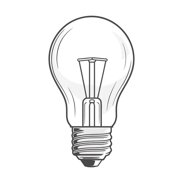 Glödlampa Desing Illustration Över Vit — Stock vektor