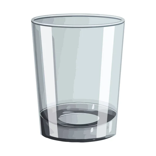 白色上易碎玻璃容器中的水晶清澈水 — 图库矢量图片