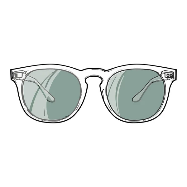Beyaz Üzerine Zarif Güneş Gözlüğü Tasarımı — Stok Vektör