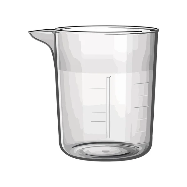 Recipiente Vidro Transparente Derramando Água Sobre Branco —  Vetores de Stock