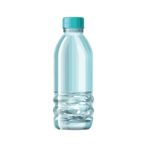 Очищена Вода Пластиковій Пляшці Пом Якшення Над Білим — стоковий вектор