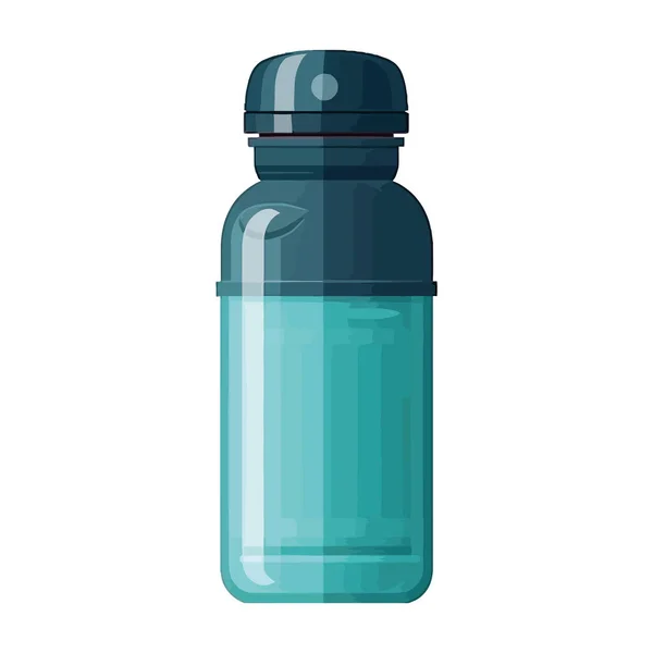 Frescura Una Botella Azul Sobre Blanco — Vector de stock