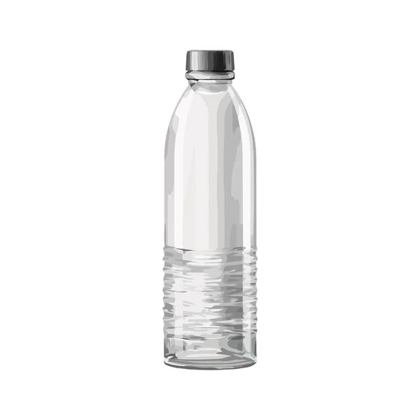 Agua Purificada Botella Vidrio Sobre Blanco — Archivo Imágenes Vectoriales